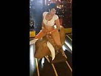 JUICY MILF GETTING HORNY, WHILE RIDING MECHANICAL BULL