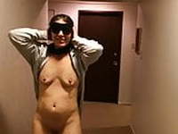 Walk through apartments naked and blindfolded