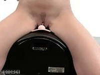 Riding the sybian while strictly tied