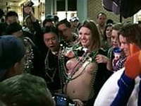 Flashing puffy nipples and areolas at Mardi Gras