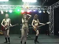 Japanese nude rock group singing 