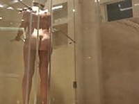 Hidden cam, my mom in the shower.