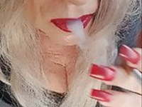 red lipstick smoking