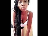 Ebony girl dances on badoo live