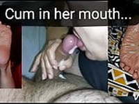 Blowjob wife cum in her mouth