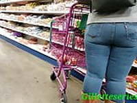 Candid milf with a nice thickness in tight jeans