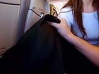 Hot Girlfriends Sneaky Blowjob on a Plane 