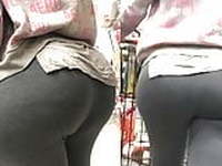 MONSTER Fake Big Butt on MILF in Leggings