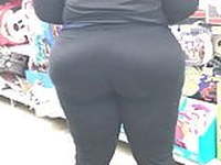 Donkey Ass in Black Tights walking in Walmart