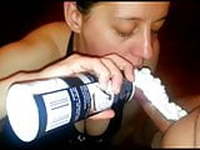 Hungarian MILF Blow cream from Tiny Cock