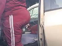 Milf so thick getting in the car 