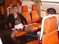 Milf and virgin boy in train