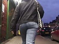 Thick juicy ass british booty in jeans