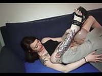 The wife was punished. MILF with tattoos loves dick