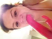 Say Hello Webslut 148- Big Tit UK Whore Sucks on Her Dildo 