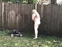 Fat Wife Mows Yard