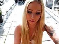 perfekt german amateur blonde sex on balcony creampie.