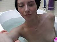 Gorgeous babe has sexy fun in the bath