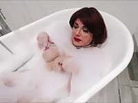 Sindy in suds with bubbles