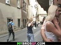 Blonde cheater sucks and rides another cock