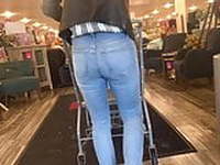 Sexy MILF Faded Blue Jeans 